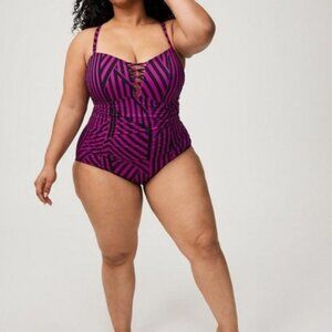Wireless Lattice One-Piece Swimsuit